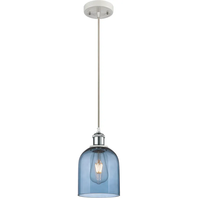 Ballston Bella 1 Light 5.5 inch White Polished Chrome Cord Hung Mini Pendant Ceiling Light