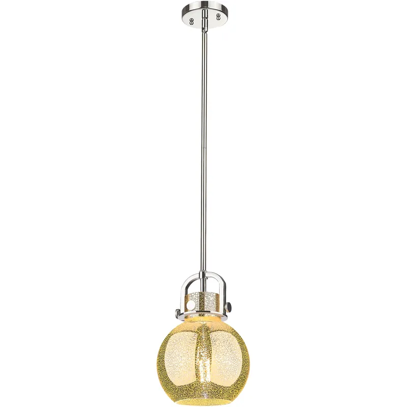 Newton Sphere 1 Light 8 inch Polished Nickel Mini Pendant Ceiling Light in Mercury Glass