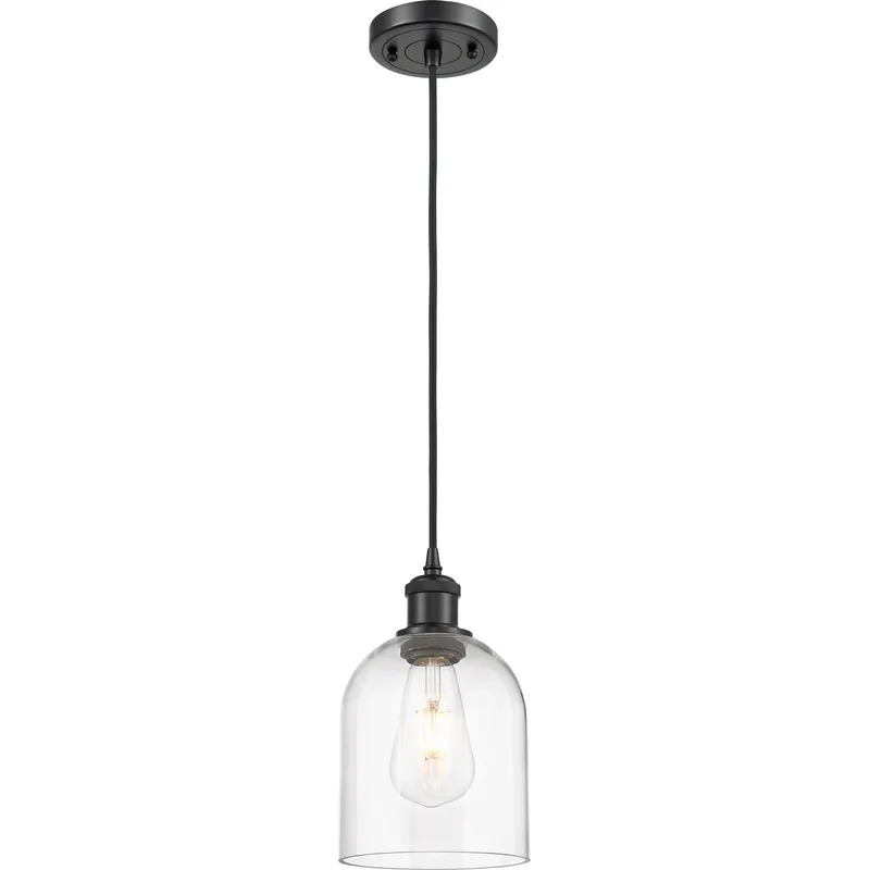 Ballston Bella 1 Light 5.5 inch Matte Black Cord Hung Mini Pendant Ceiling Light