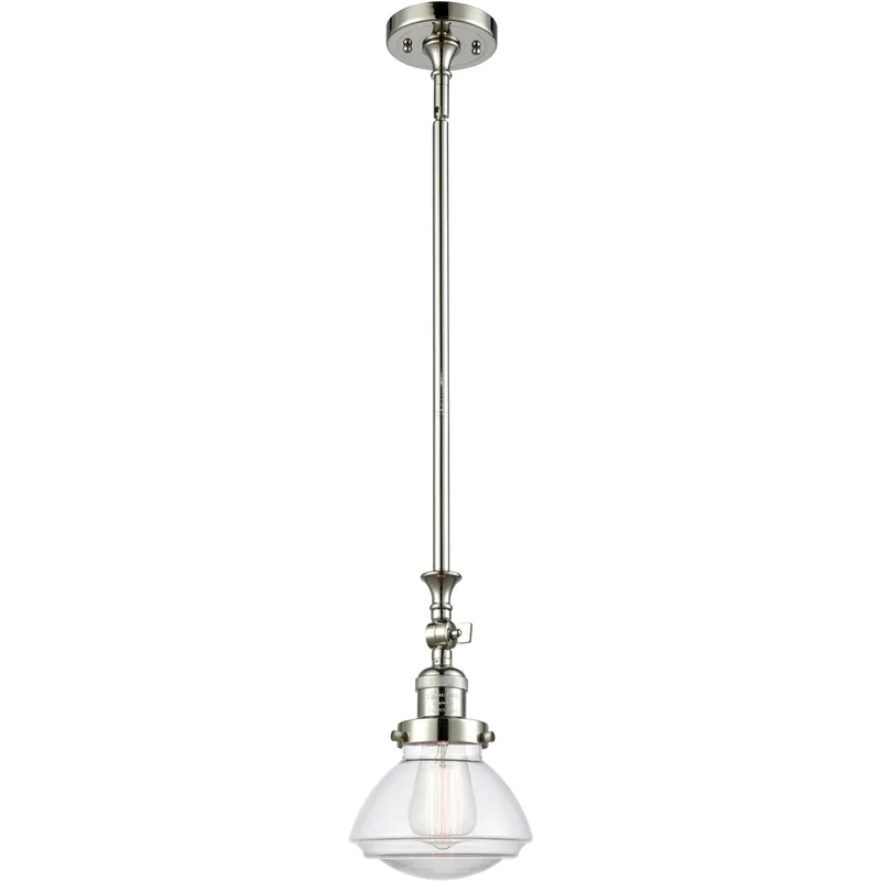 Franklin Restoration Olean 1 Light 6.75 inch Polished Nickel Mini Pendant Ceiling Light in Incandescent, Clear, Franklin Restoration