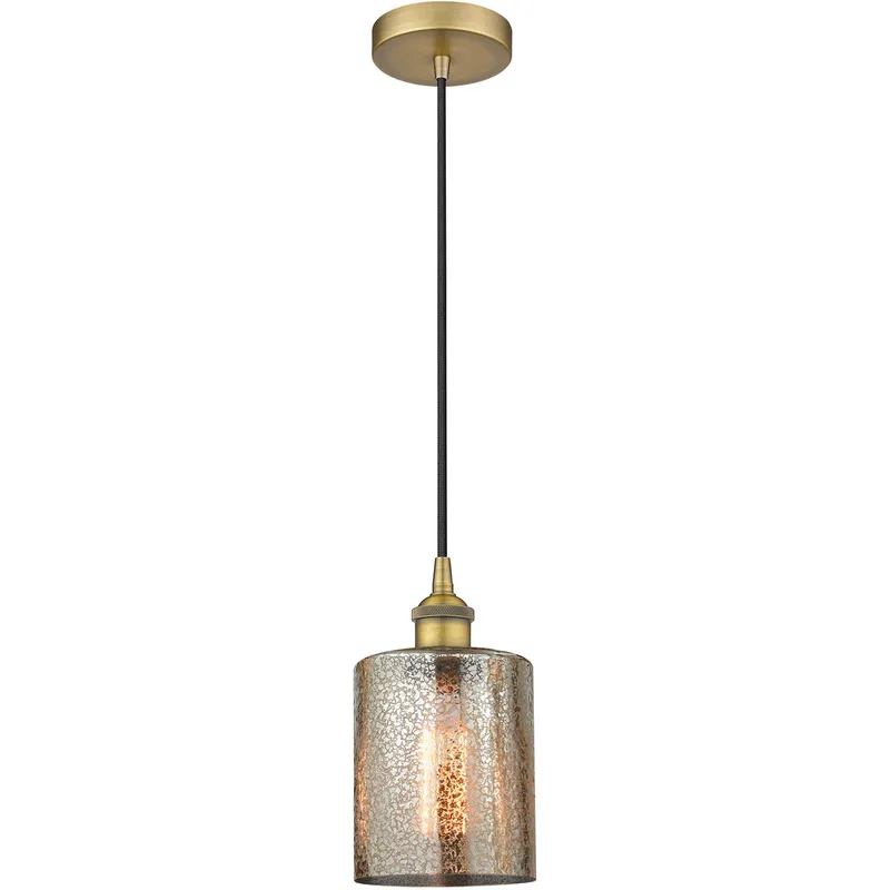 Edison Cobbleskill LED 5 inch Brushed Brass Mini Pendant Ceiling Light