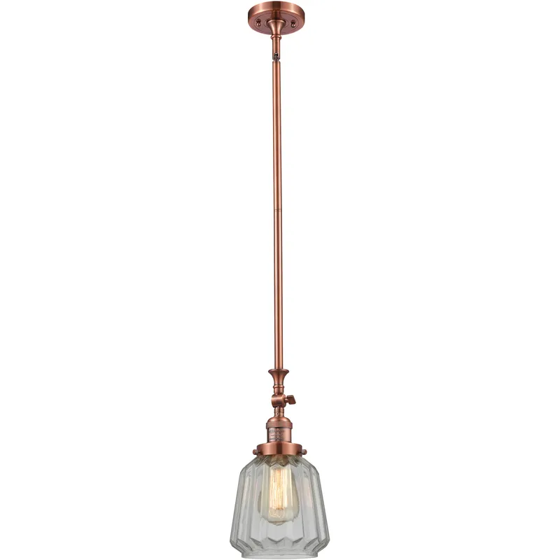 Franklin Restoration Chatham 1 Light 6 inch Antique Copper Mini Pendant Ceiling Light in Incandescent, Clear, Franklin Restoration