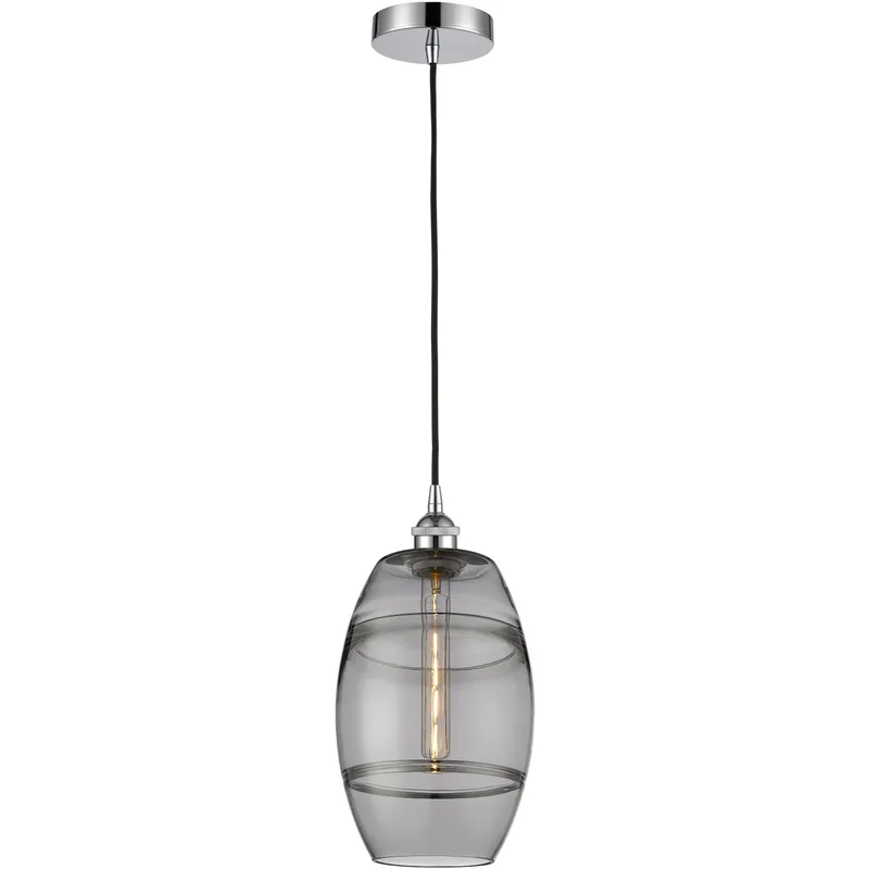 Edison Vaz 1 Light 8 inch Polished Chrome Cord Hung Mini Pendant Ceiling Light