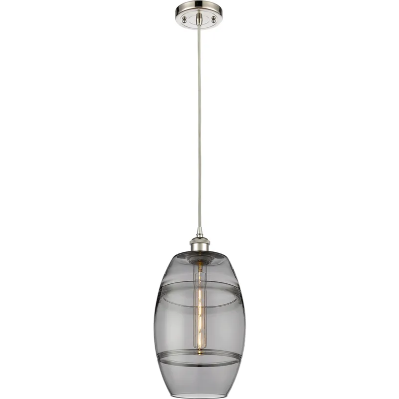 Ballston Vaz 1 Light 8 inch Polished Nickel Cord Hung Mini Pendant Ceiling Light