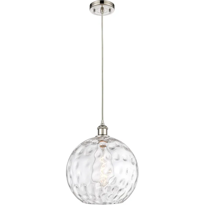 Ballston Athens Water Glass 1 Light 12 inch Polished Nickel Mini Pendant Ceiling Light