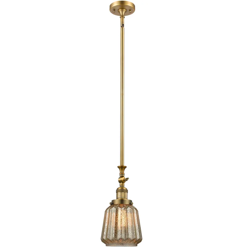 Franklin Restoration Chatham LED 6 inch Brushed Brass Mini Pendant Ceiling Light in Mercury, Franklin Restoration
