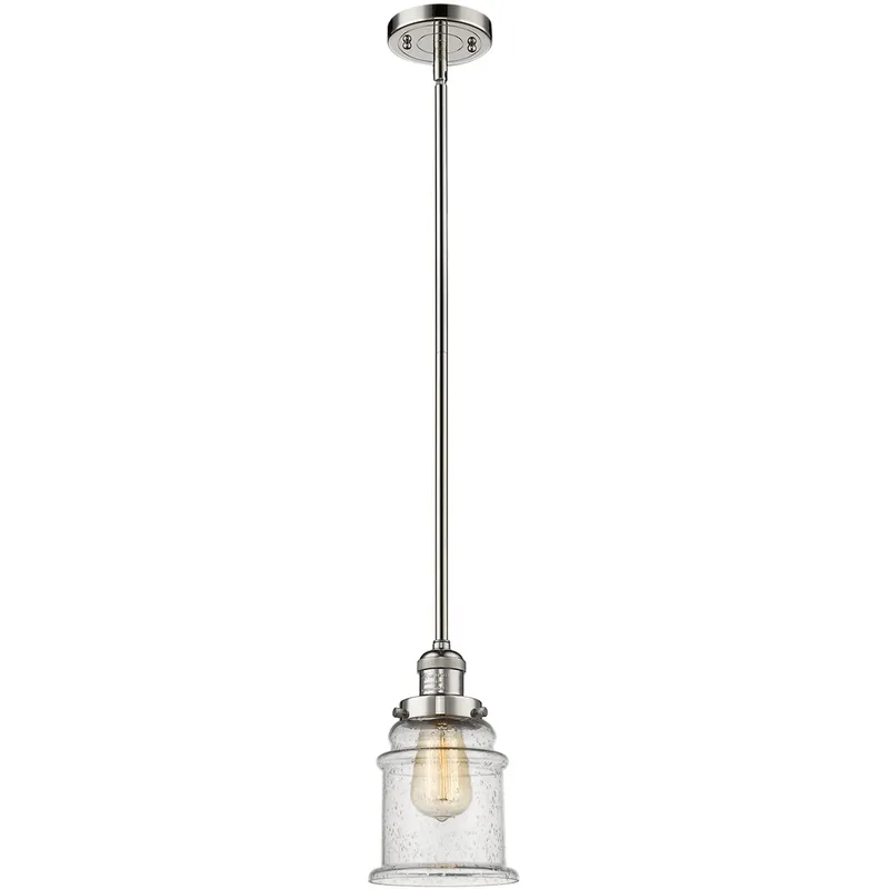 Franklin Restoration Canton 1 Light 6.5 inch Polished Nickel Mini Pendant Ceiling Light in Incandescent, Seedy, Franklin Restoration