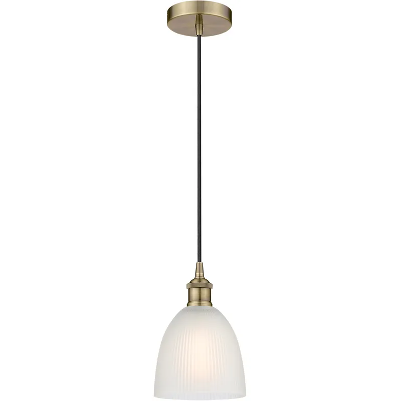 Edison Castile LED 6 inch Antique Brass Mini Pendant Ceiling Light