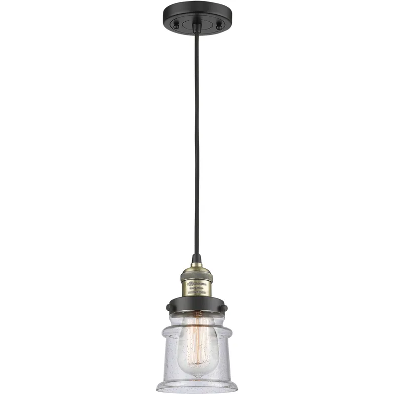 Franklin Restoration Canton 1 Light 6 inch Black Antique Brass Mini Pendant Ceiling Light in Incandescent, Seedy, Franklin Restoration
