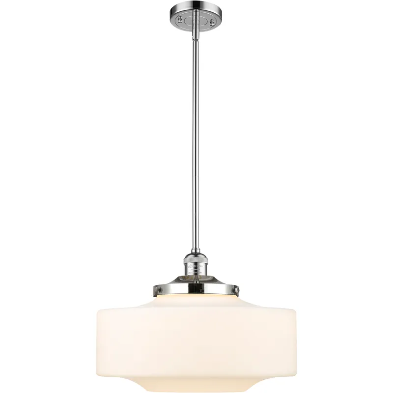 Franklin Restoration Bridgeton LED 11.75 inch Polished Chrome Mini Pendant Ceiling Light in Matte White