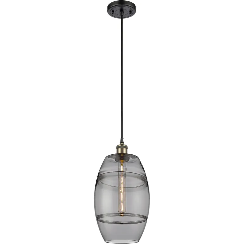 Ballston Vaz 1 Light 8 inch Black Antique Brass Cord Hung Mini Pendant Ceiling Light