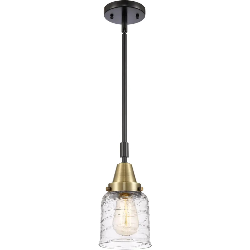Franklin Restoration Bell LED 5 inch Black Antique Brass Mini Pendant Ceiling Light