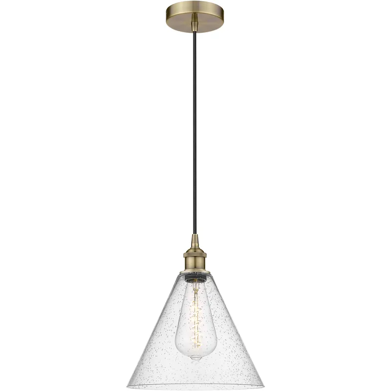 Berkshire 1 Light 12 inch Antique Brass Mini Pendant Ceiling Light