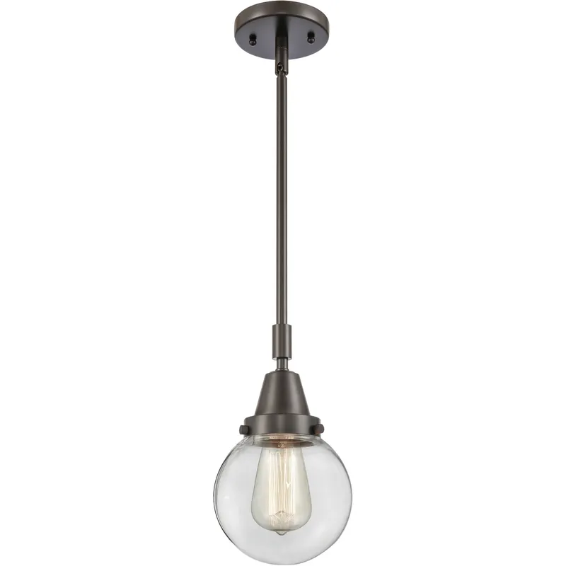 Beacon 1 Light 6 inch Oil Rubbed Bronze Mini Pendant Ceiling Light in Clear Glass