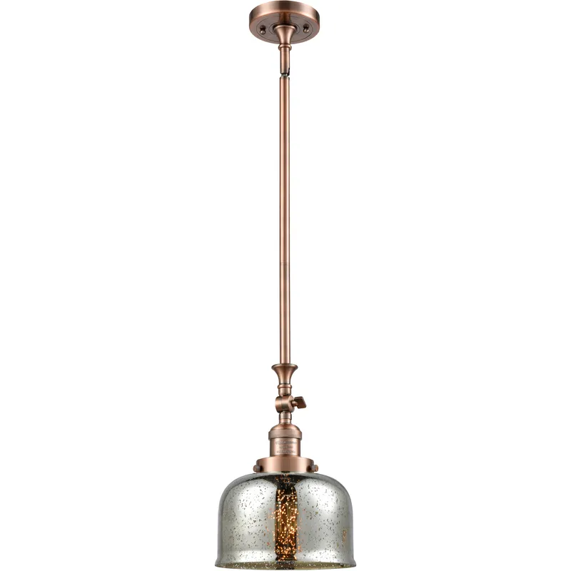 Franklin Restoration Bell 1 Light 8 inch Antique Copper Mini Pendant Ceiling Light in Incandescent, Silver Plated Mercury, Franklin Restoration