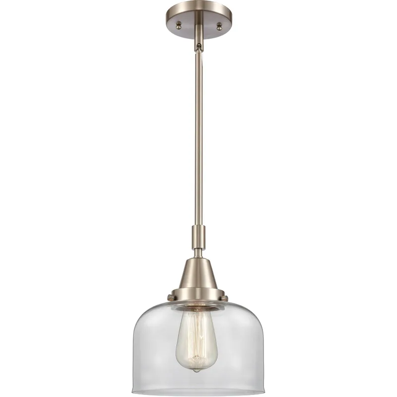 Franklin Restoration X-Large Bell LED 12 inch Brushed Satin Nickel Mini Pendant Ceiling Light in Clear Glass
