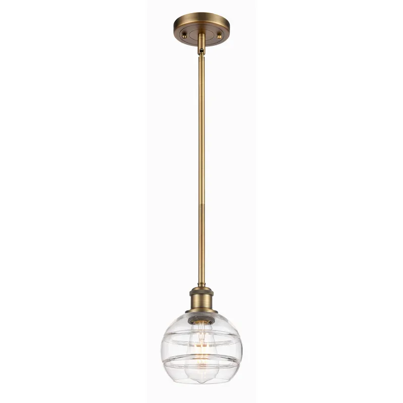 Ballston Rochester 1 Light 5.88 inch Brushed Brass Stem Hung Mini Pendant Ceiling Light