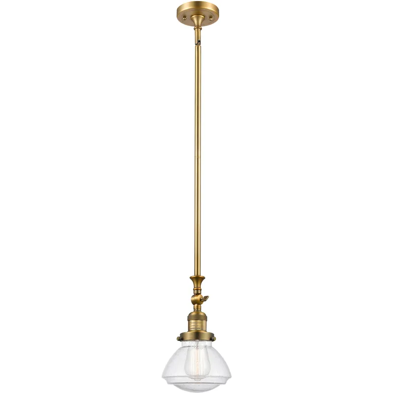 Franklin Restoration Olean LED 6.75 inch Brushed Brass Mini Pendant Ceiling Light in Seedy, Franklin Restoration