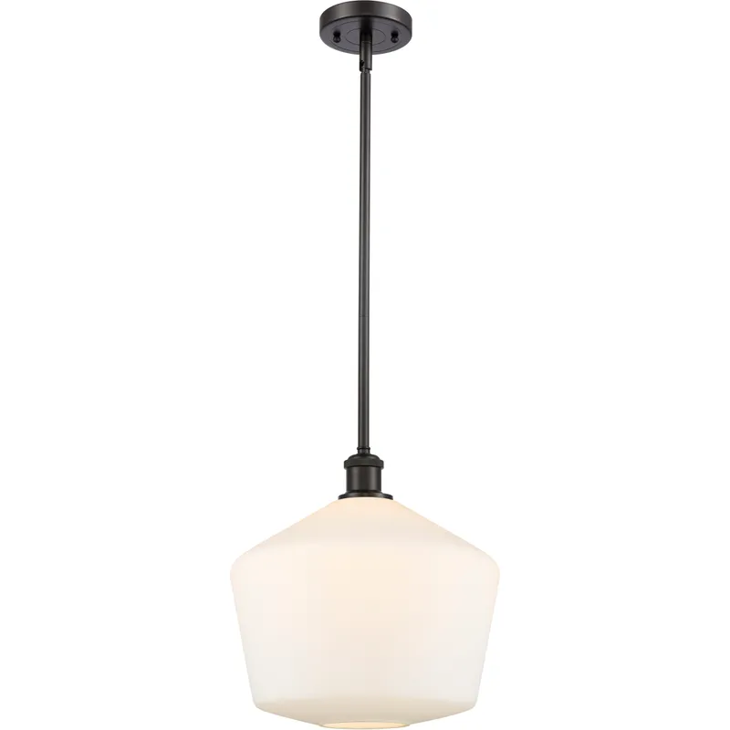 Ballston Cindyrella LED 12 inch Oil Rubbed Bronze Mini Pendant Ceiling Light in Matte White Glass