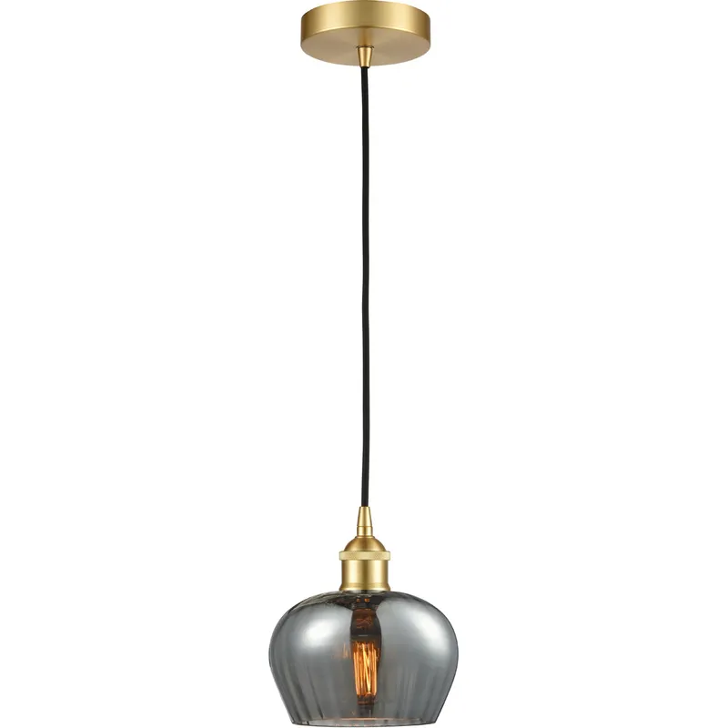 Edison Fenton LED 7 inch Satin Gold Mini Pendant Ceiling Light