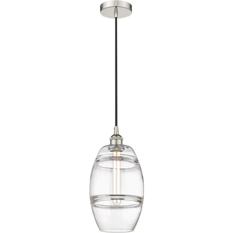 Edison Vaz 1 Light 8 inch Polished Nickel Cord Hung Mini Pendant Ceiling Light