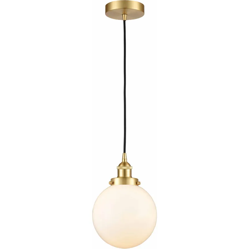Edison Beacon LED 8 inch Satin Gold Mini Pendant Ceiling Light