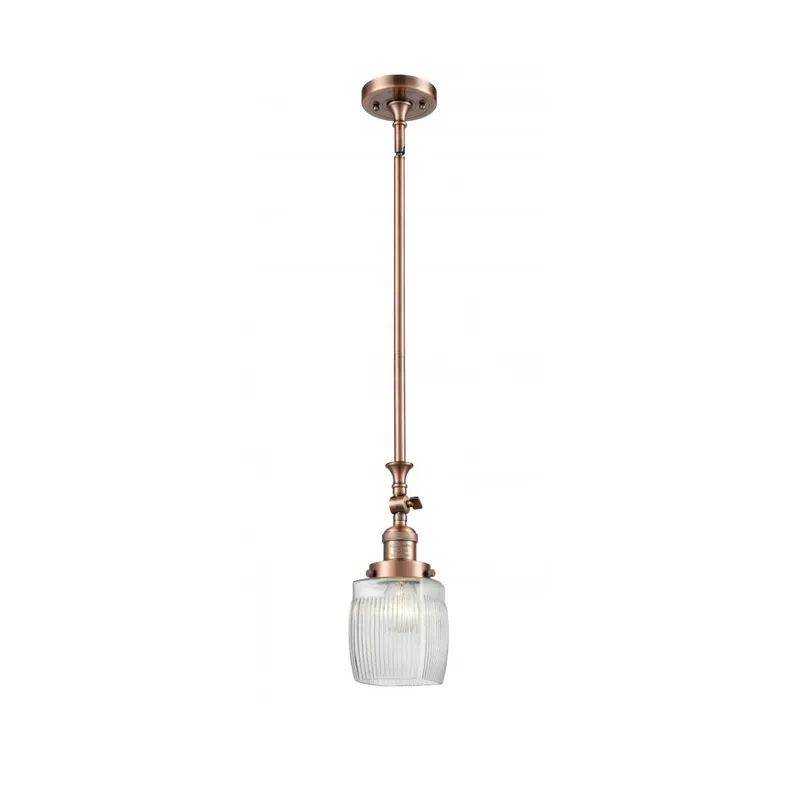 Franklin Restoration Colton 1 Light 6 inch Antique Copper Mini Pendant Ceiling Light, Franklin Restoration