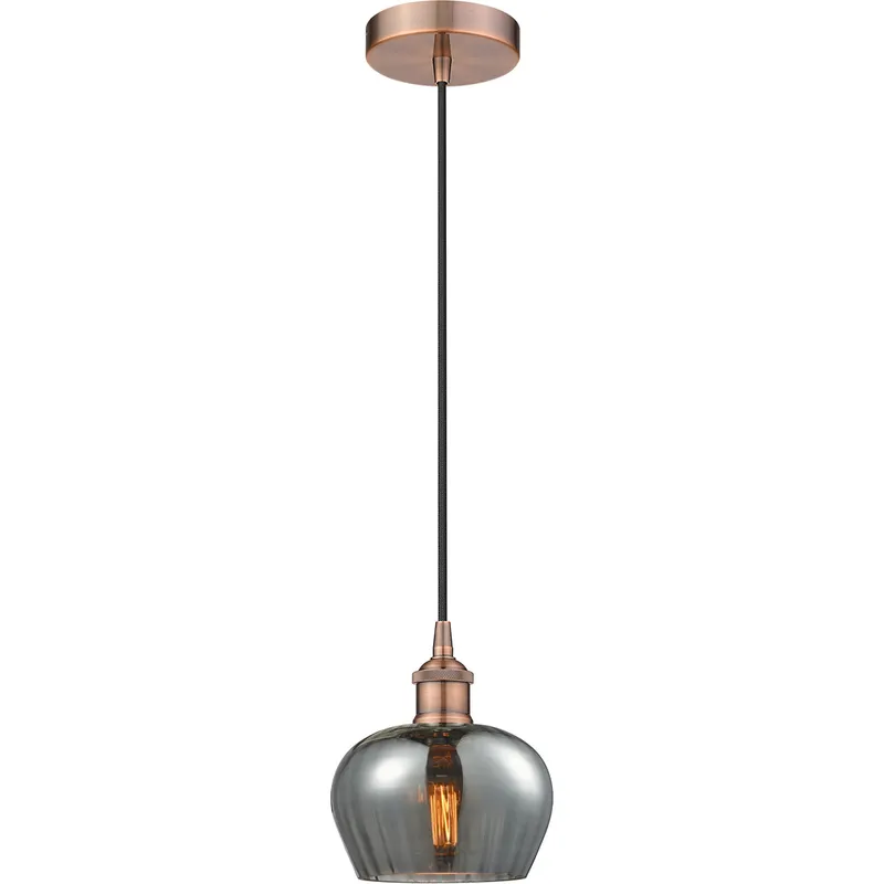 Edison Fenton LED 7 inch Antique Copper Mini Pendant Ceiling Light