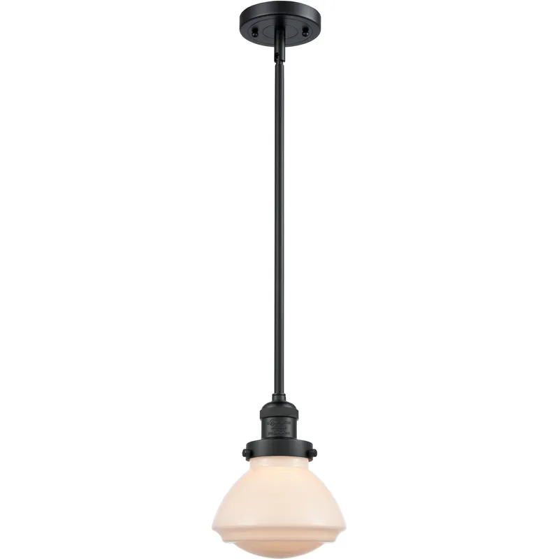 Franklin Restoration Olean LED 6.75 inch Matte Black Mini Pendant Ceiling Light in Matte White, Franklin Restoration