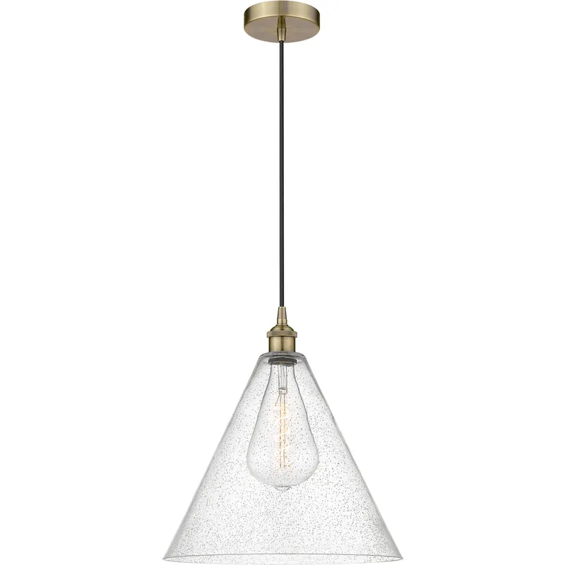 Berkshire 1 Light 16 inch Antique Brass Mini Pendant Ceiling Light