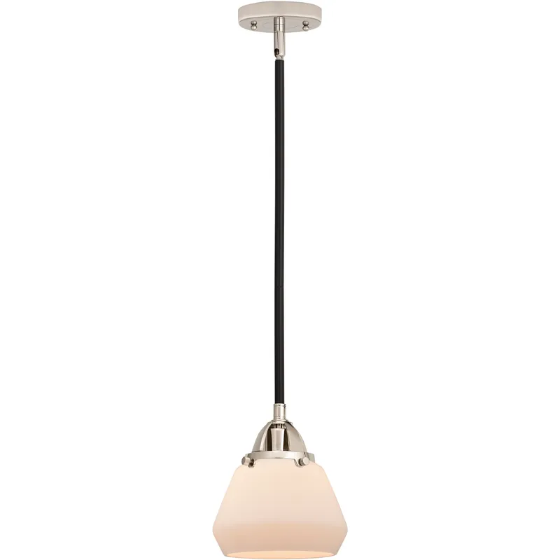Nouveau 2 Fulton LED 6.75 inch Black Polished Nickel Mini Pendant Ceiling Light in Matte White