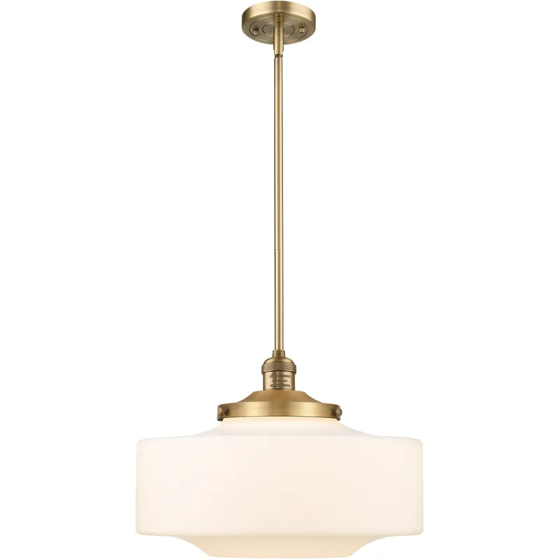 Franklin Restoration Bridgeton LED 11.75 inch Brushed Brass Mini Pendant Ceiling Light in Matte White