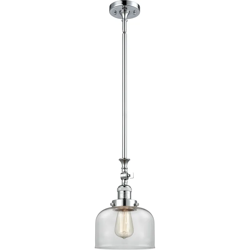 Franklin Restoration Bell 1 Light 8 inch Polished Chrome Mini Pendant Ceiling Light in Incandescent, Clear, Franklin Restoration