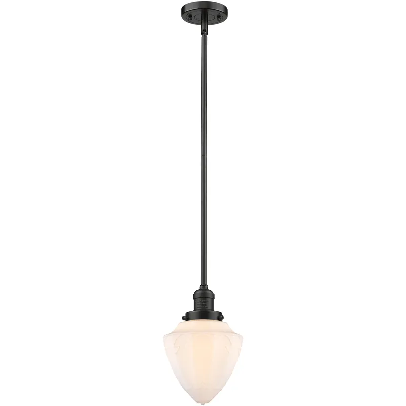 Franklin Restoration Bullet 1 Light 7 inch Oil Rubbed Bronze Mini Pendant Ceiling Light in Incandescent, Matte White