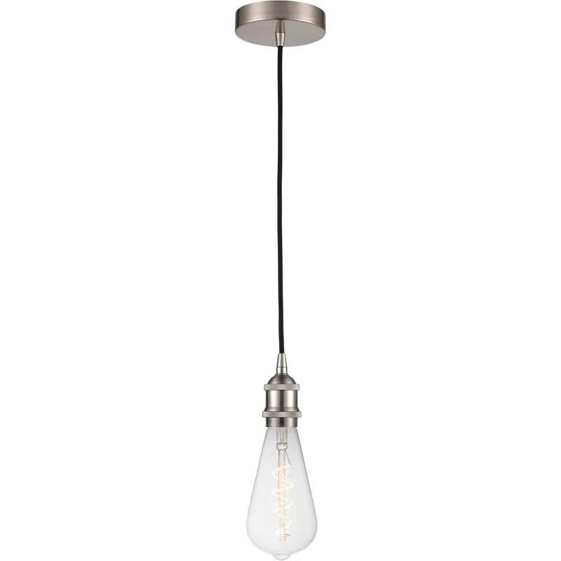 Ballston Edison LED 3.75 inch Brushed Satin Nickel Mini Pendant Ceiling Light, Ballston