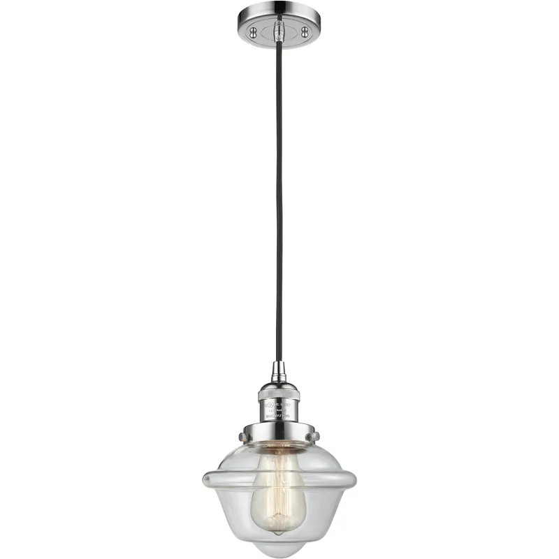 Franklin Restoration Oxford LED 7.5 inch Polished Chrome Mini Pendant Ceiling Light in Clear, Franklin Restoration