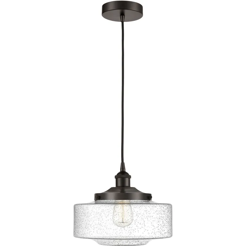 Bridgeton 1 Light 12 inch Oil Rubbed Bronze Mini Pendant Ceiling Light in Seedy Glass