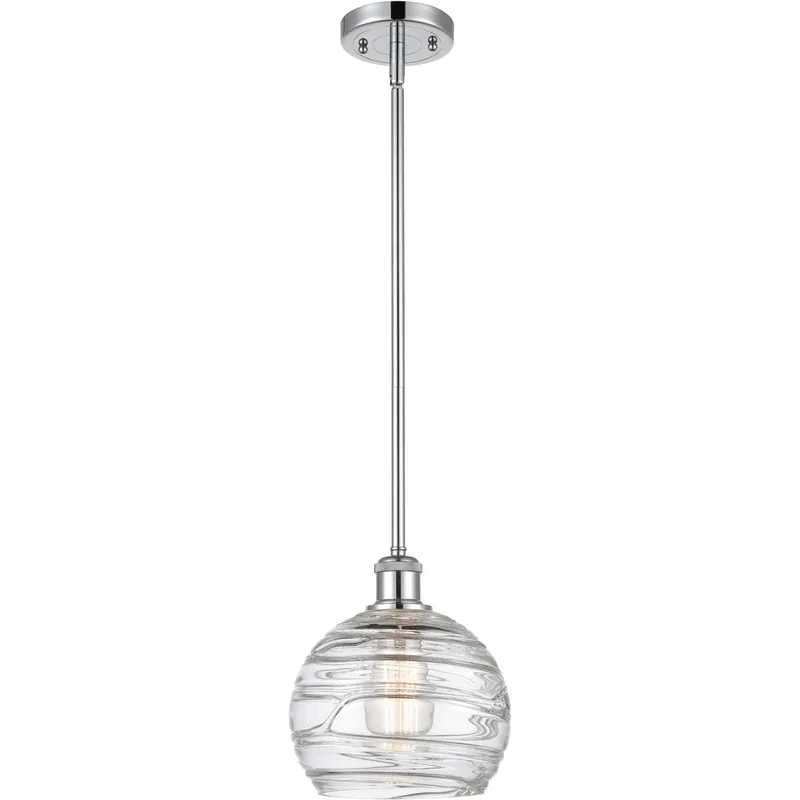 Ballston Deco Swirl 1 Light 8 inch Polished Chrome Pendant Ceiling Light, Ballston