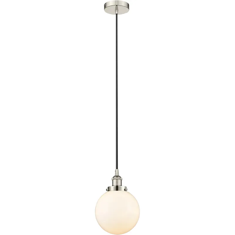 Edison Beacon LED 8 inch Polished Nickel Mini Pendant Ceiling Light