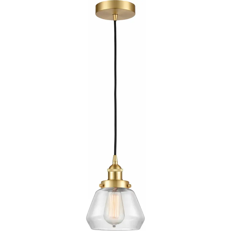 Edison Fulton LED 7 inch Satin Gold Mini Pendant Ceiling Light