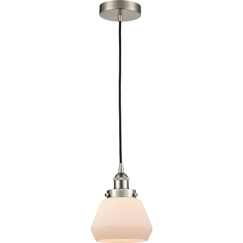 Edison Fulton LED 7 inch Brushed Satin Nickel Mini Pendant Ceiling Light