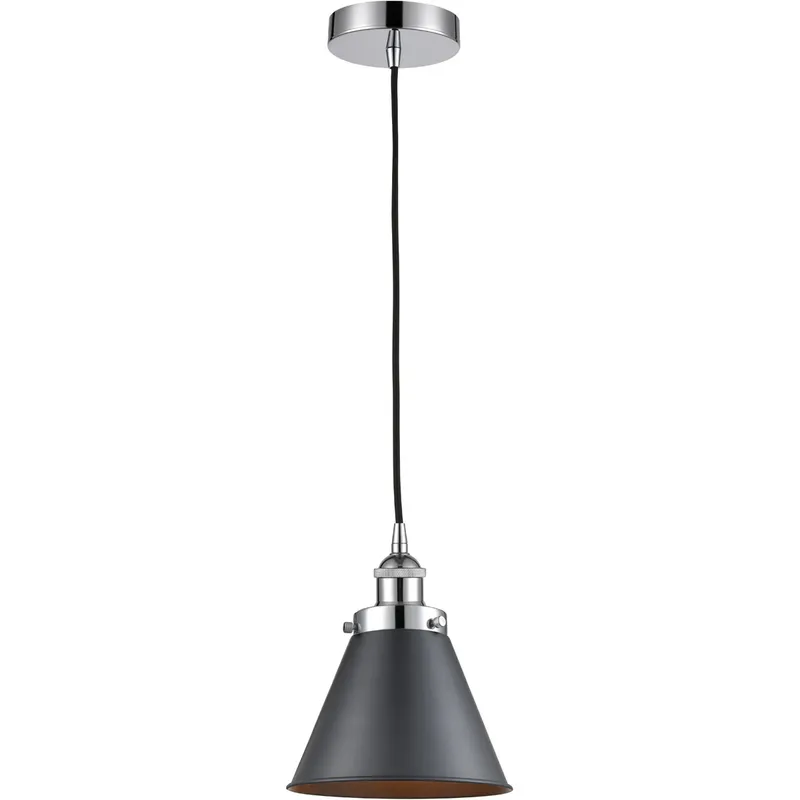 Edison Appalachian LED 8 inch Polished Chrome Mini Pendant Ceiling Light