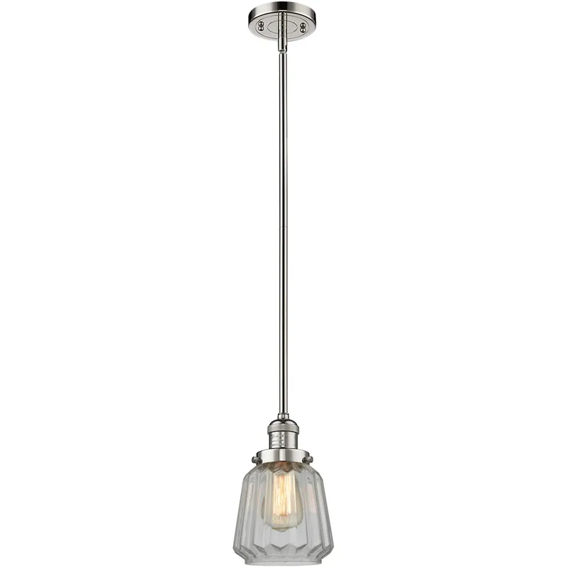 Franklin Restoration Chatham 1 Light 6 inch Polished Nickel Mini Pendant Ceiling Light in Incandescent, Clear, Franklin Restoration