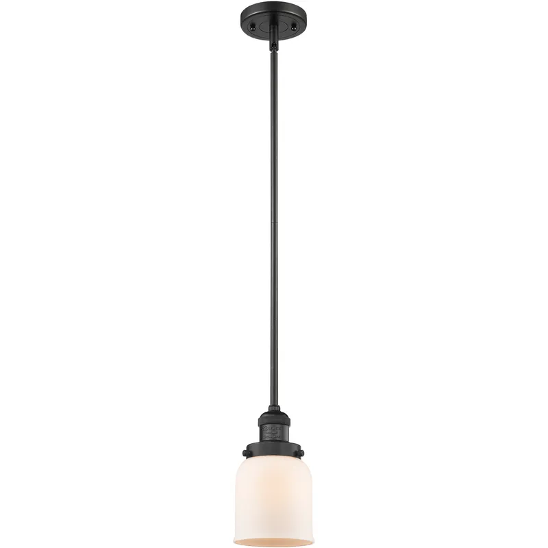 Franklin Restoration Bell LED 5 inch Matte Black Mini Pendant Ceiling Light in Matte White, Franklin Restoration