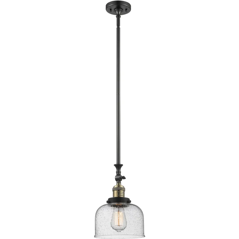 Franklin Restoration Bell LED 8 inch Black Antique Brass Mini Pendant Ceiling Light in Seedy, Franklin Restoration