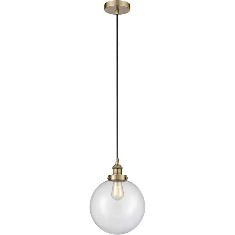 Edison Beacon LED 10 inch Antique Brass Mini Pendant Ceiling Light