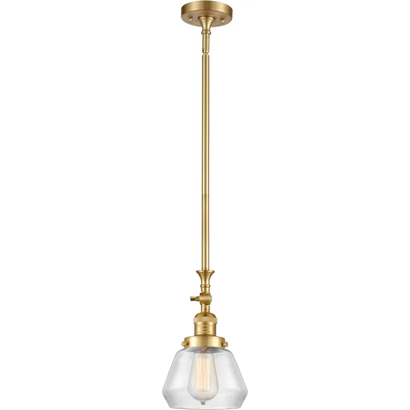 Franklin Restoration Fulton 1 Light 7 inch Satin Gold Mini Pendant Ceiling Light in Incandescent, Clear, Franklin Restoration
