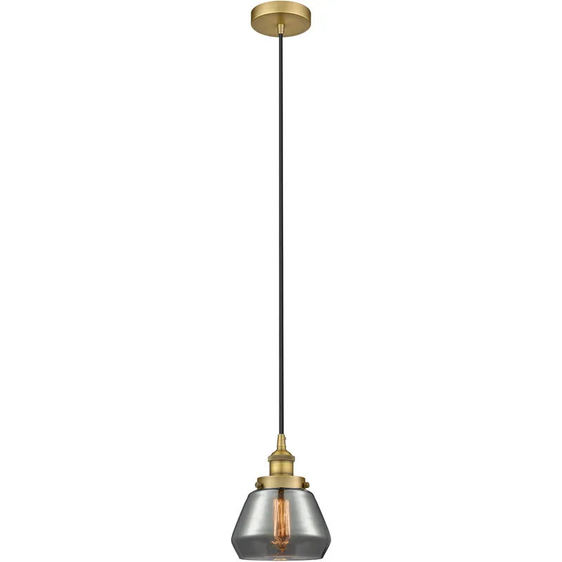 Edison Fulton LED 7 inch Brushed Brass Mini Pendant Ceiling Light