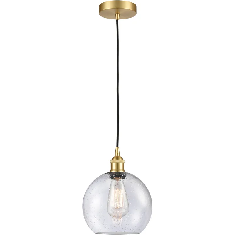 Edison Athens 1 Light 8 inch Satin Gold Mini Pendant Ceiling Light
