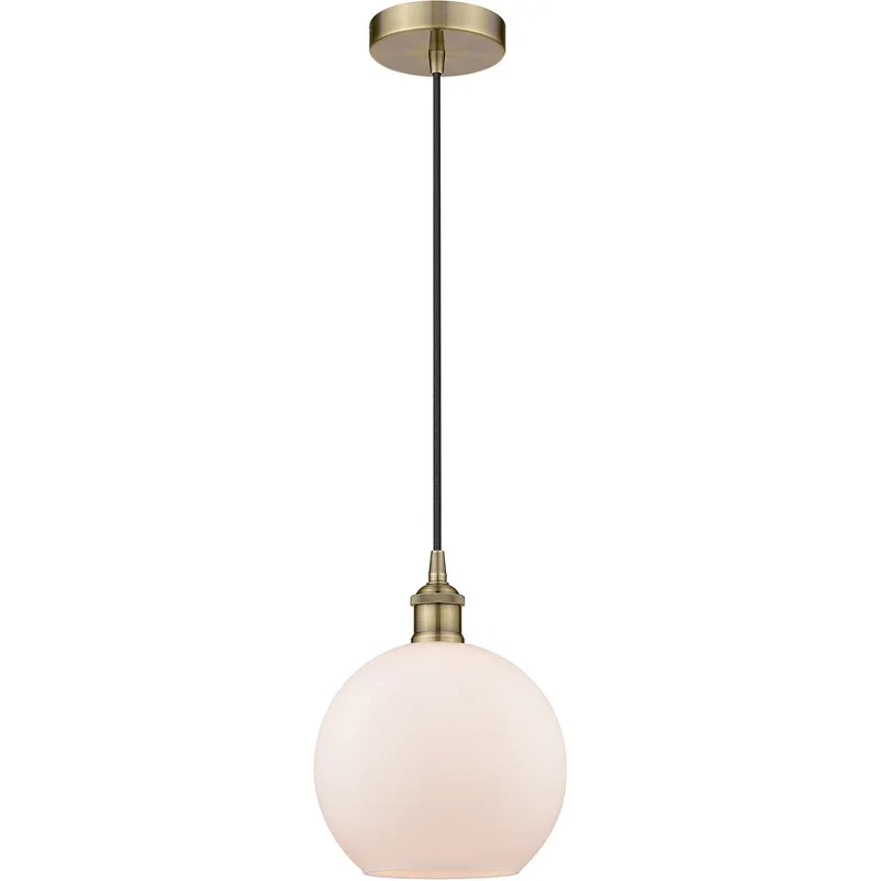 Edison Athens 1 Light 8 inch Antique Brass Mini Pendant Ceiling Light
